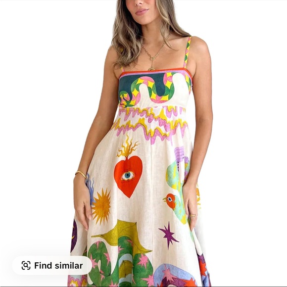 Colorful Printed Maxi Dress - Picture 3 of 4